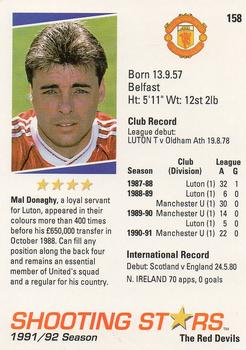 1991-92 Merlin Shooting Stars UK #158 Mal Donaghy Back