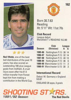 1991-92 Merlin Shooting Stars UK #162 Neil Webb Back