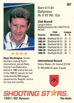 1991-92 Merlin Shooting Stars UK #267 Nigel Worthington Back