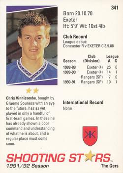 1991-92 Merlin Shooting Stars UK #341 Chris Vinnicombe Back