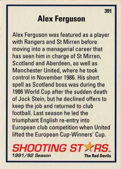 1991-92 Merlin Shooting Stars UK #391 Alex Ferguson Back