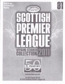 2011 Panini Scottish Premier League Stickers #31 Fraser Fyvie Back