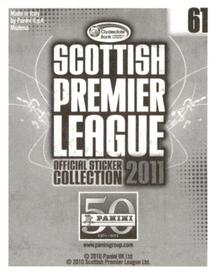 2011 Panini Scottish Premier League Stickers #61 Efrain Juarez Back