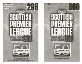 2011 Panini Scottish Premier League Stickers #298 / 300 Shane Sutherland / Dani Sanchez Back