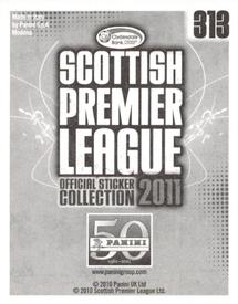 2011 Panini Scottish Premier League Stickers #313 James Fowler Back
