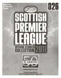 2011 Panini Scottish Premier League Stickers #326 Mehdi Taouil Back