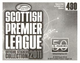 2011 Panini Scottish Premier League Stickers #430 Steven Naismith Back