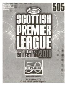 2011 Panini Scottish Premier League Stickers #505 Michael Higdon Back
