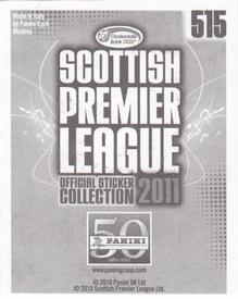2011 Panini Scottish Premier League Stickers #515 Celebrating The Clydesdale Bank Premier League - Part 5 Back