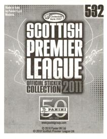 2011 Panini Scottish Premier League Stickers #532 Maurice Edu Back