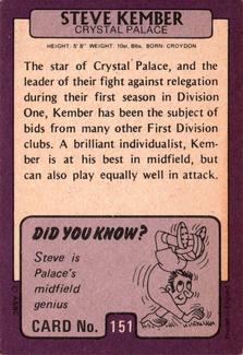 1971-72 A&BC Gum English Footballers (Purple Backs) #151 Steve Kember Back