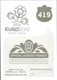 2012 Panini UEFA Euro 2012 Stickers #419 Andriy Yarmolenko Back