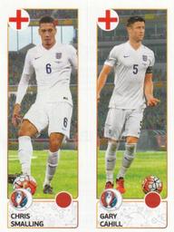 2016 Panini UEFA Euro Stickers #151a / 151b Chris Smalling / Gary Cahill Front