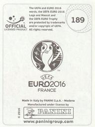 2016 Panini UEFA Euro Stickers #189 David Vaughan Back