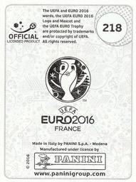 2016 Panini UEFA Euro Stickers #218 Peter Pekarík Back