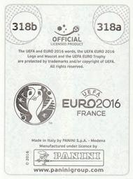 2016 Panini UEFA Euro Stickers #318a / 318b Arkadiusz Milik / Kamil Grosicki Back