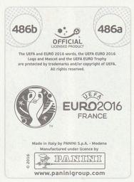 2016 Panini UEFA Euro Stickers #486a / 486b Thibaut Courtois / Toby Alderweireld Back