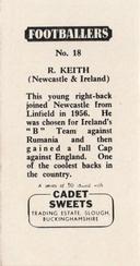 1959 Cadet Sweets Footballers #18 Richard Keith Back