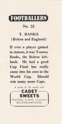1959 Cadet Sweets Footballers #23 Tommy Banks Back