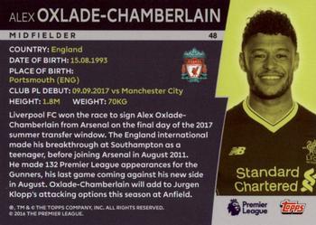 2018 Topps Platinum Premier League - Green #48 Alex Oxlade-Chamberlain Back