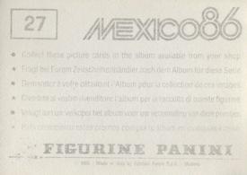 1986 Panini World Cup Stickers #27 Estadio Universitario Back