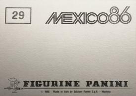 1986 Panini World Cup Stickers #29 Estadio Tecnologico Back