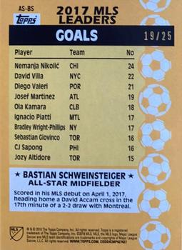 2018 Topps MLS - All-Star Orange #AS-BS Bastian Schweinsteiger Back