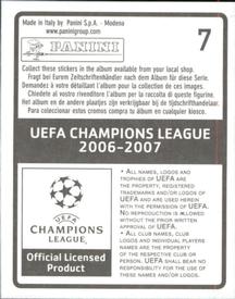 2006-07 Panini UEFA Champions League Stickers #7 Gianluca Zambrotta Back