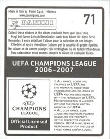 2006-07 Panini UEFA Champions League Stickers #71 Ole Gunnar Solskjaer Back
