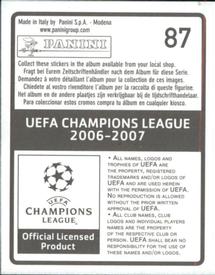 2006-07 Panini UEFA Champions League Stickers #87 Theo Walcott Back