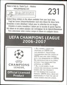 2006-07 Panini UEFA Champions League Stickers #231 Pedro Emanuel Back