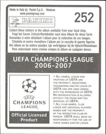 2006-07 Panini UEFA Champions League Stickers #252 Joao Moutinho Back