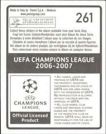 2006-07 Panini UEFA Champions League Stickers #261 Gregory Coupet Back