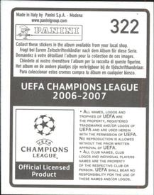 2006-07 Panini UEFA Champions League Stickers #322 Milos Maric Back