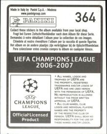 2006-07 Panini UEFA Champions League Stickers #364 Federico Balzaretti Back