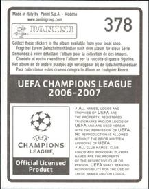 2006-07 Panini UEFA Champions League Stickers #378 Marcelo Zalayeta Back