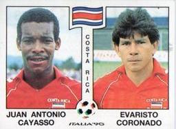 1990 Panini Italia '90 World Cup Stickers #189 Juan Cayasso / Evaristo Coronado Front