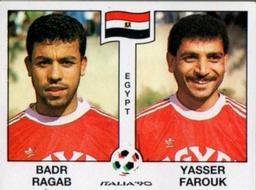 1990 Panini Italia '90 World Cup Stickers #446 Badr Ragab / Yasser Farouk Front