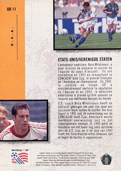 1994 Upper Deck World Cup Contenders French/Dutch - UD Set #UD11 USA Back