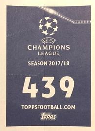 2017-18 Topps UEFA Champions League Stickers #439 Simon Mignolet Back