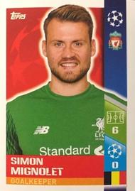 2017-18 Topps UEFA Champions League Stickers #439 Simon Mignolet Front