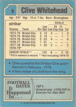 1979-80 Topps #6 Clive Whitehead Back
