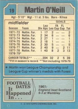 1979-80 Topps #19 Martin O'Neill Back