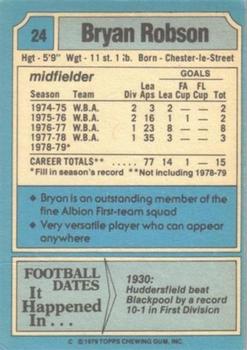 1979-80 Topps #24 Bryan Robson Back