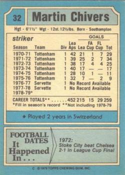 1979-80 Topps #32 Martin Chivers Back