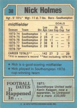 1979-80 Topps #38 Nick Holmes Back