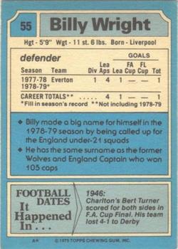 1979-80 Topps #55 Billy Wright Back