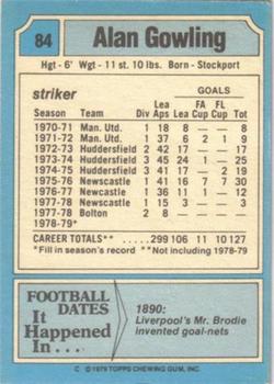 1979-80 Topps #84 Alan Gowling Back