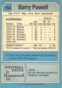 1979-80 Topps #104 Barry Powell Back