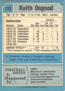 1979-80 Topps #133 Keith Osgood Back